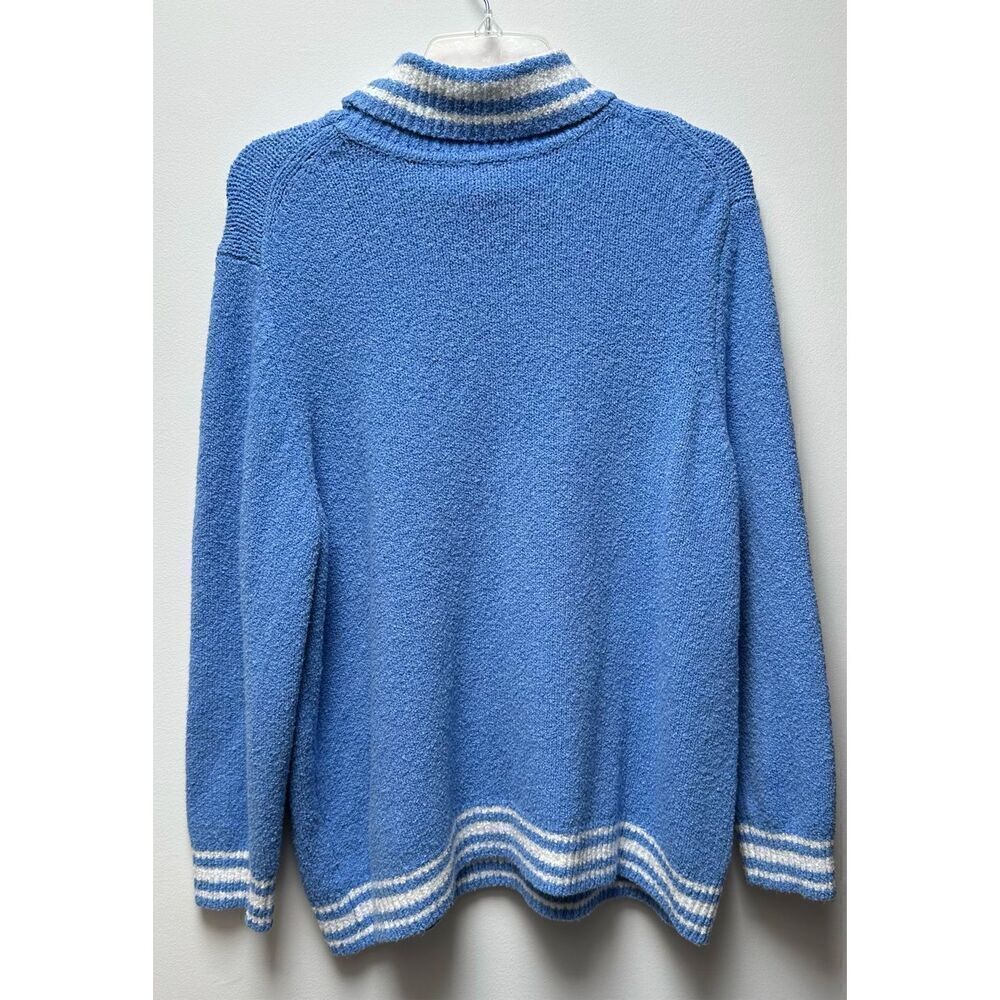 Talbots women’s blue turtleneck sweater with white stripes size 2XP. #26-1491 - Picture 5 of 5